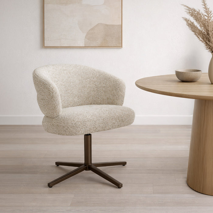Eetkamerstoel Blake Stof Beige-Eetkamerstoelen-Livingfurn