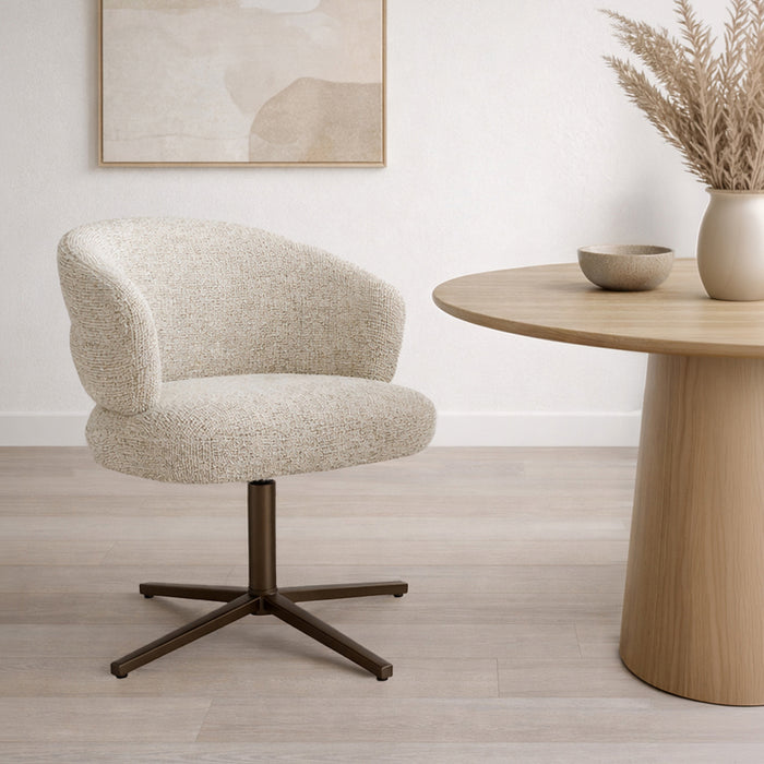 Eetkamerstoel Blake Stof Beige-Eetkamerstoelen-Livingfurn