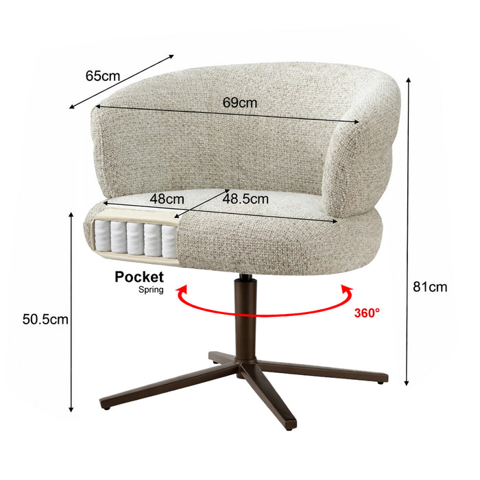 Eetkamerstoel Blake Stof Beige-Livingfurn