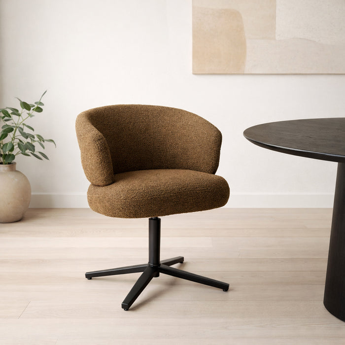 Eetkamerstoel Blake Stof Caramel 69x65x81 cm-Eetkamerstoelen-Livingfurn