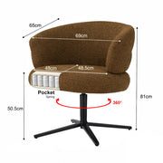 Eetkamerstoel Blake Stof Caramel 69x65x81 cm-Eetkamerstoelen-Livingfurn