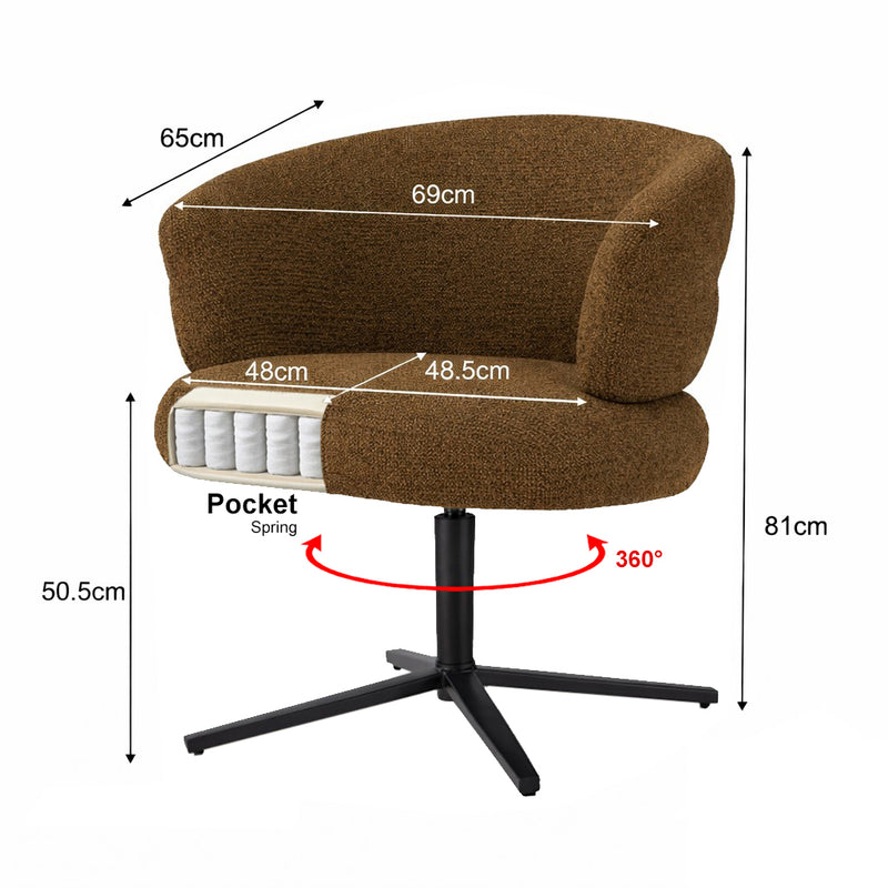 Eetkamerstoel Blake Stof Caramel 69x65x81 cm-Eetkamerstoelen-Livingfurn