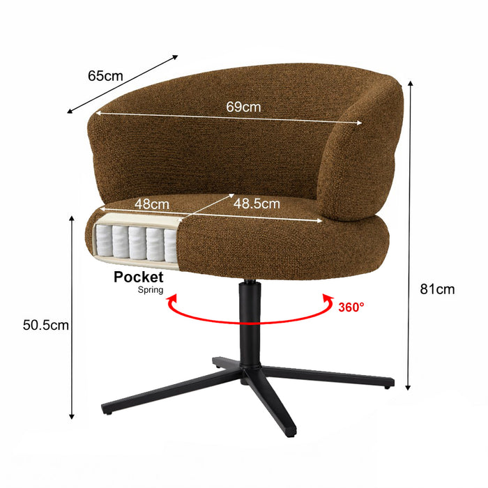 Eetkamerstoel Blake Stof Caramel-Eetkamerstoelen-Livingfurn