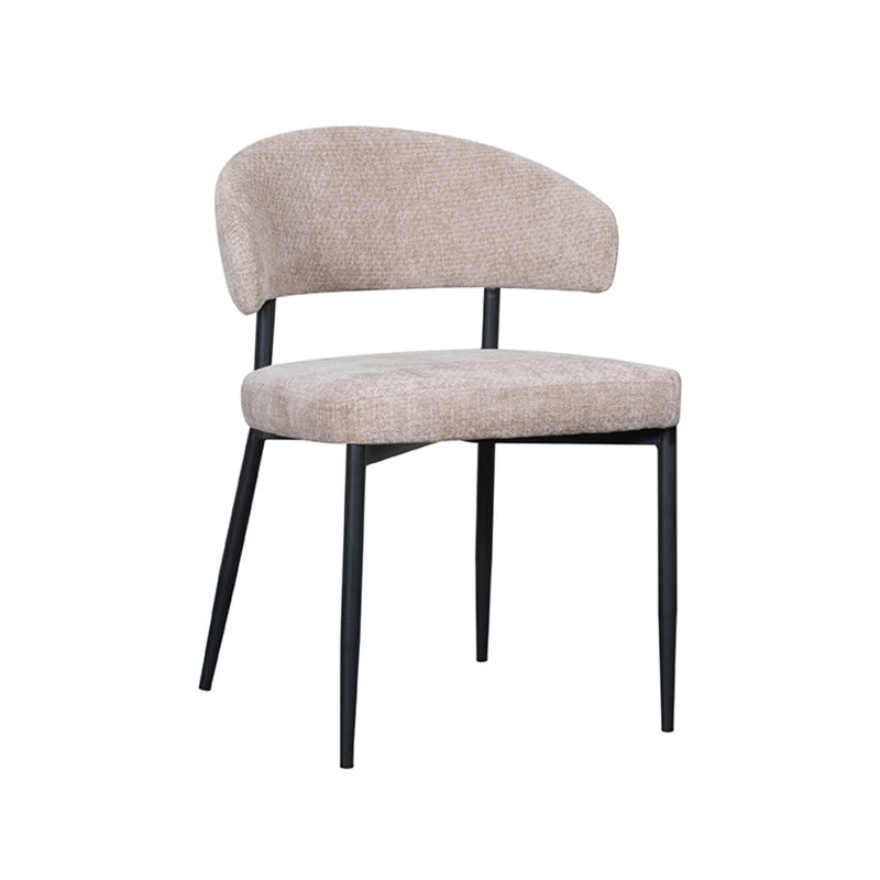 Eetkamerstoel Bliss Clay Elite Zwart Metalen Frame 56x55x76 cm-Eetkamerstoelen-LABEL51
