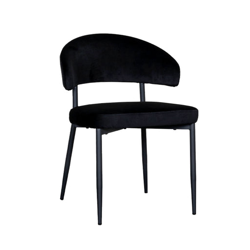 Eetkamerstoel Bliss Zwart Fluweel 56x55x76 cm-Eetkamerstoelen-LABEL51