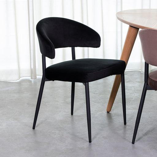 Eetkamerstoel Bliss - Zwart - Fluweel-Eetkamerstoelen-LABEL51