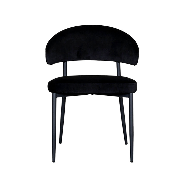 Eetkamerstoel Bliss - Zwart - Fluweel-Eetkamerstoelen-LABEL51