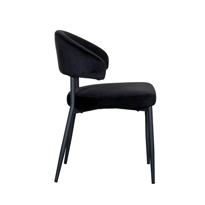 Eetkamerstoel Bliss - Zwart - Fluweel-Eetkamerstoelen-LABEL51