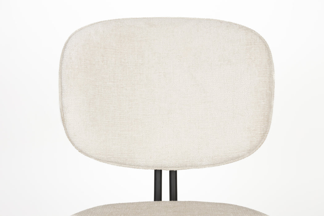 Eetkamerstoel Bouton Off-white Polyester Wit 59x50 cm