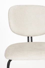 Eetkamerstoel Bouton Off-white Polyester Wit 59x50 cm-Eetkamerstoelen-Creating Home