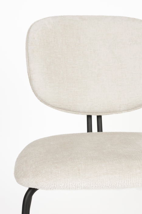 Eetkamerstoel Bouton Off-white Polyester Wit 59x50 cm-Eetkamerstoelen-Creating Home