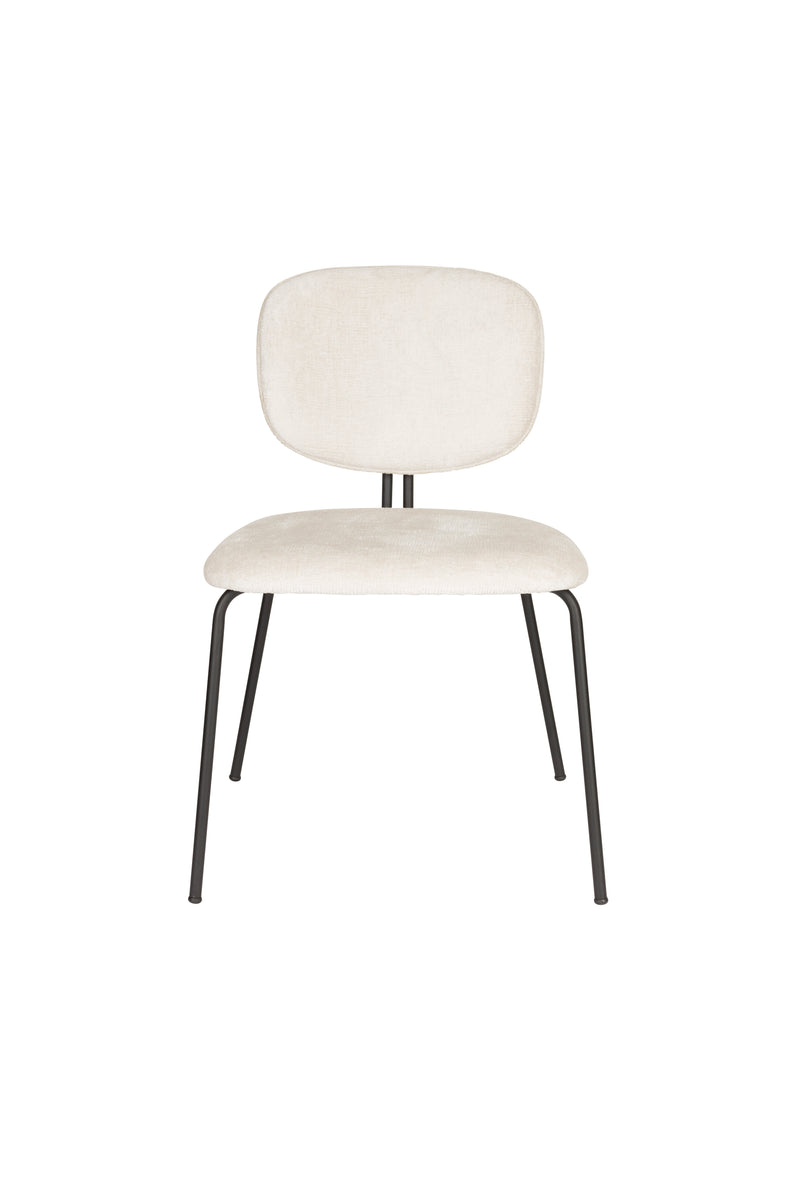 Eetkamerstoel Bouton Off-white Polyester Wit 59x50 cm-Eetkamerstoelen-Creating Home