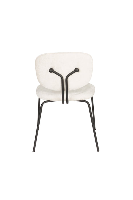 Eetkamerstoel Bouton Off-white Polyester Wit 59x50 cm-Fauteuils-Creating Home