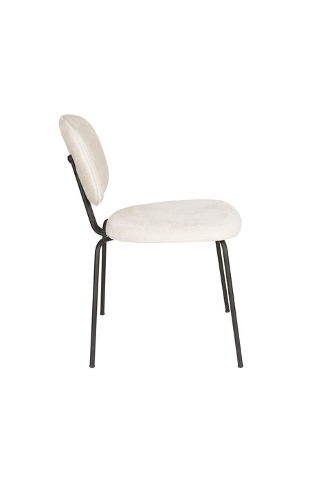 Eetkamerstoel Bouton Off-white Polyester Wit 59x50 cm-Fauteuils-Creating Home