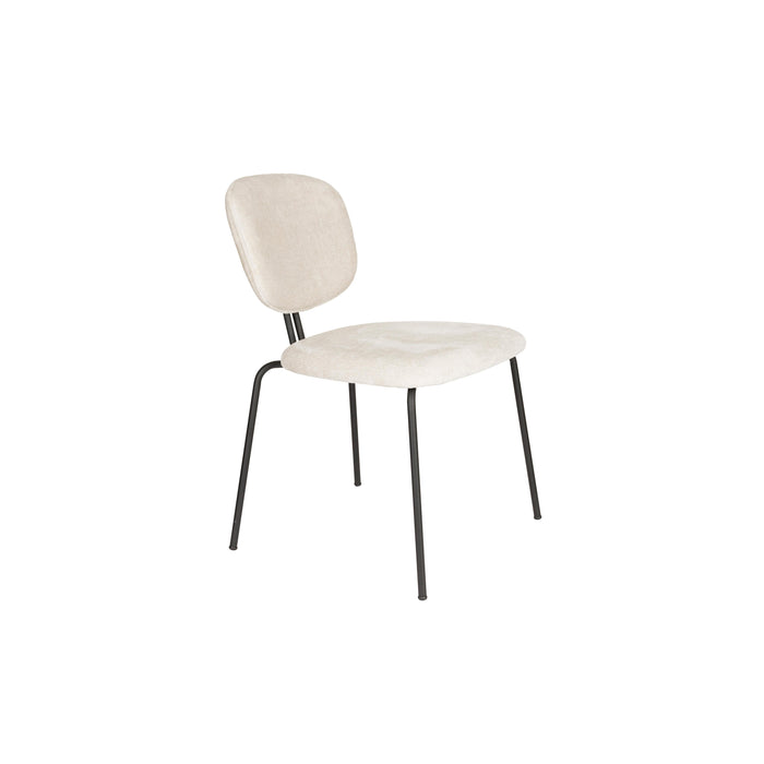 Eetkamerstoel Bouton Off-white Polyester Wit 59x50 cm-Fauteuils-Creating Home