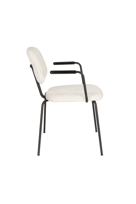 Eetkamerstoel Bouton Off-white Polyester Wit 59x52 cm-Eetkamerstoelen-Creating Home