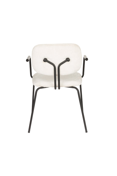 Eetkamerstoel Bouton Off-white Polyester Wit 59x52 cm-Eetkamerstoelen-Creating Home