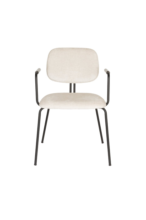 Eetkamerstoel Bouton Off-white Polyester Wit 59x52 cm-Eetkamerstoelen-Creating Home