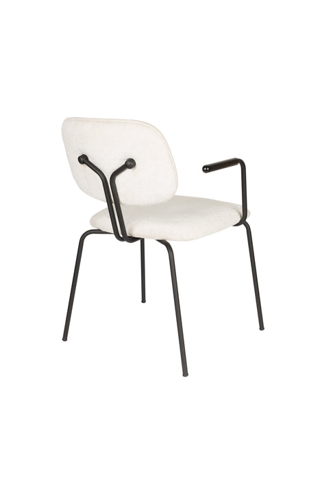 Eetkamerstoel Bouton Off-white Polyester Wit 59x52 cm-Eetkamerstoelen-Creating Home