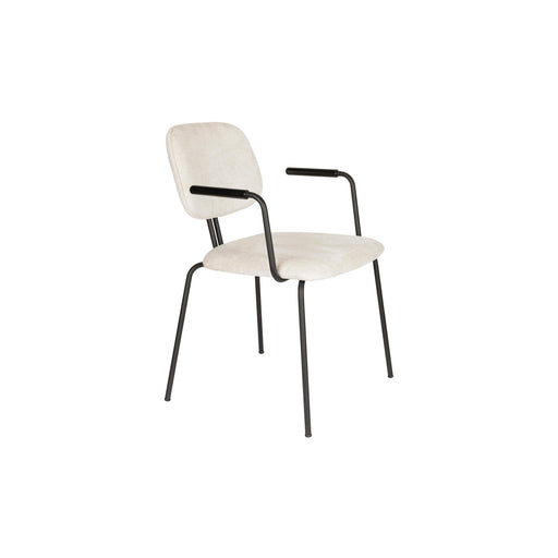 Eetkamerstoel Bouton Off-white Polyester Wit 59x52 cm-Eetkamerstoelen-Creating Home