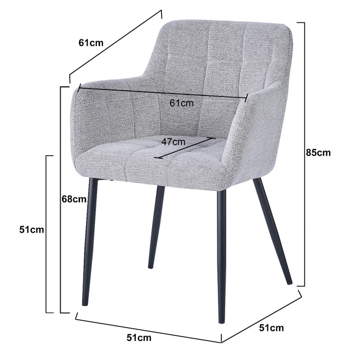 Eetkamerstoel Bronco Beige 61 cm-Eetkamerstoelen-Livingfurn