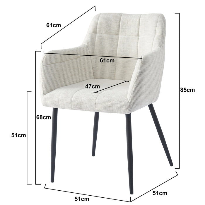 Eetkamerstoel Bronco Beige 61 cm-Livingfurn