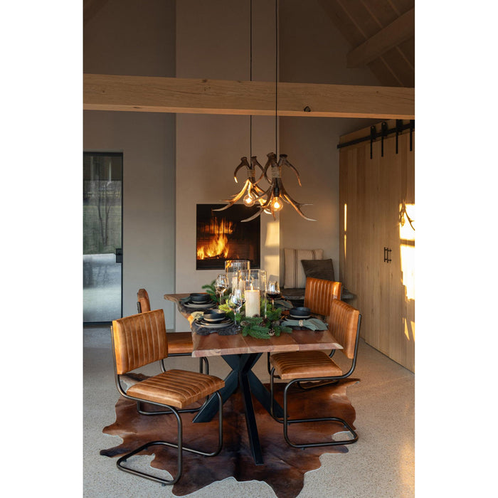 Eetkamerstoel Bruin Leer 45 cm 45x52x88 cm-Eetkamerstoelen-J-Line
