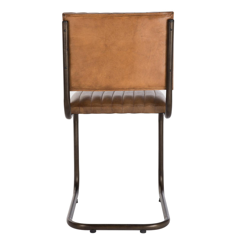 Eetkamerstoel Bruin Leer 45 cm 45x52x88 cm-Eetkamerstoelen-J-Line