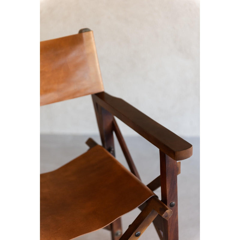 Eetkamerstoel Bruin Leer 56 cm 56x53x88 cm-Eetkamerstoelen-J-Line