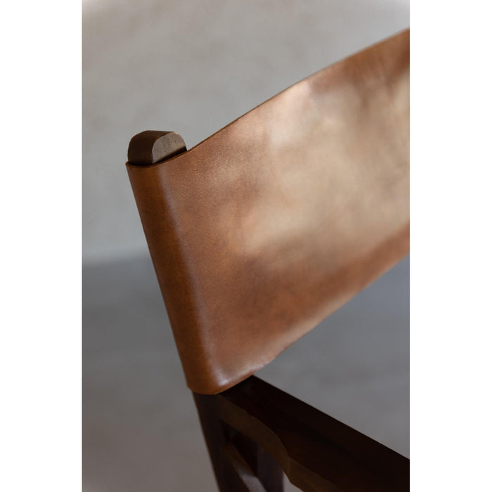 Eetkamerstoel Bruin Leer 56 cm-Eetkamerstoelen-J-Line