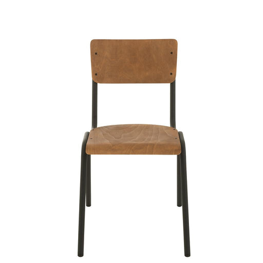 Eetkamerstoel Bruin Metaal 43 cm-Eetkamerstoelen-J-Line