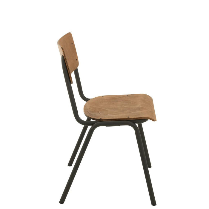 Eetkamerstoel Bruin Metaal 43 cm-Eetkamerstoelen-J-Line