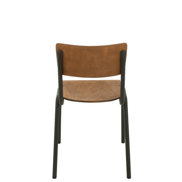 Eetkamerstoel Bruin Metaal 43 cm-Eetkamerstoelen-J-Line