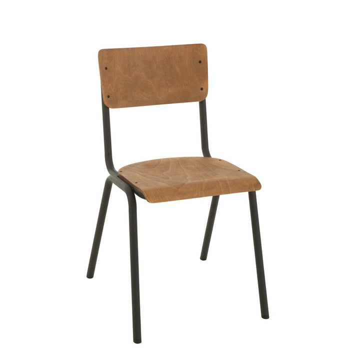 Eetkamerstoel Bruin Metaal 43 cm-Eetkamerstoelen-J-Line