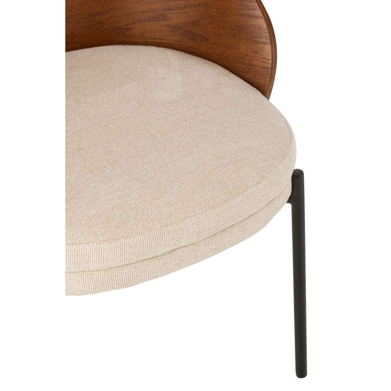 Eetkamerstoel Bruin Polyester 54 cm 54.2x53.5x74.6 cm-Eetkamerstoelen-J-Line