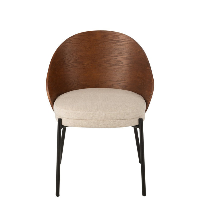 Eetkamerstoel Bruin Polyester 54 cm-Eetkamerstoelen-J-Line