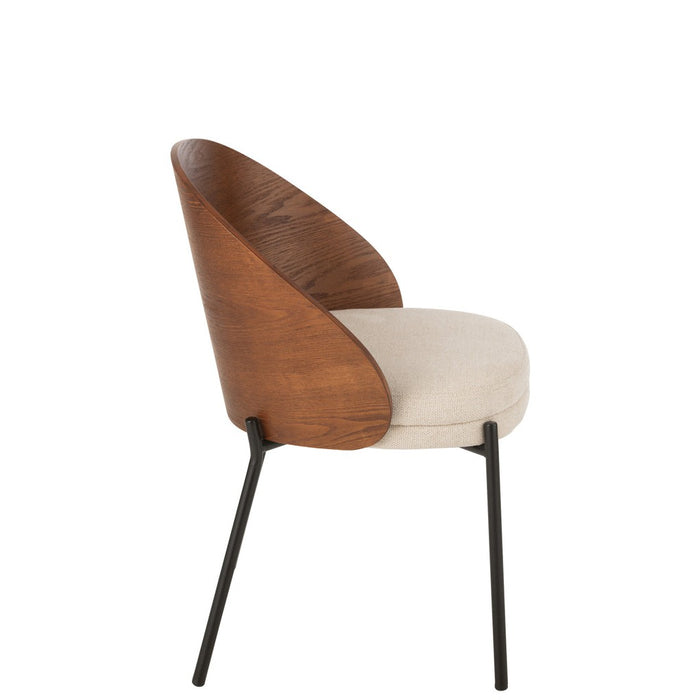 Eetkamerstoel Bruin Polyester 54 cm-Eetkamerstoelen-J-Line