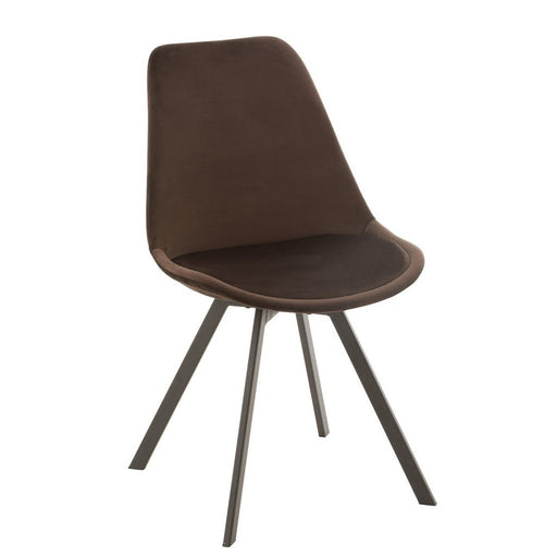 Eetkamerstoel Bruin Schuim 49 cm 49x55x84 cm-Eetkamerstoelen-J-Line