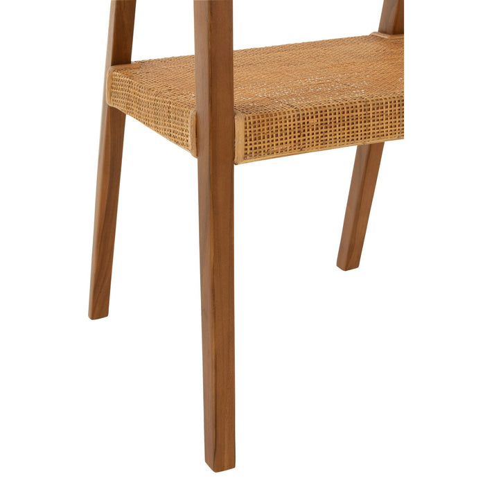 Eetkamerstoel Bruin Teakhout Vierkant 55 cm 55x55x71 cm-Eetkamerstoelen-J-Line