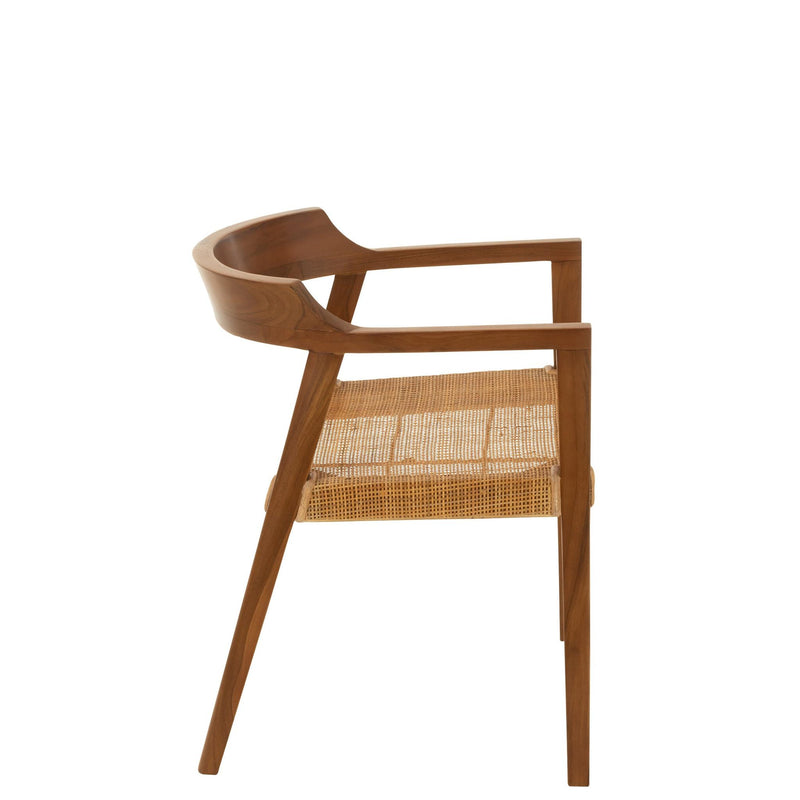 Eetkamerstoel Bruin Teakhout Vierkant 55 cm 55x55x71 cm-Eetkamerstoelen-J-Line