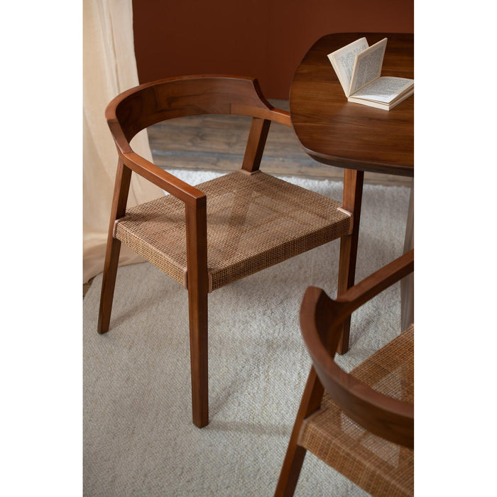 Eetkamerstoel Bruin Teakhout Vierkant 55 cm-Eetkamerstoelen-J-Line