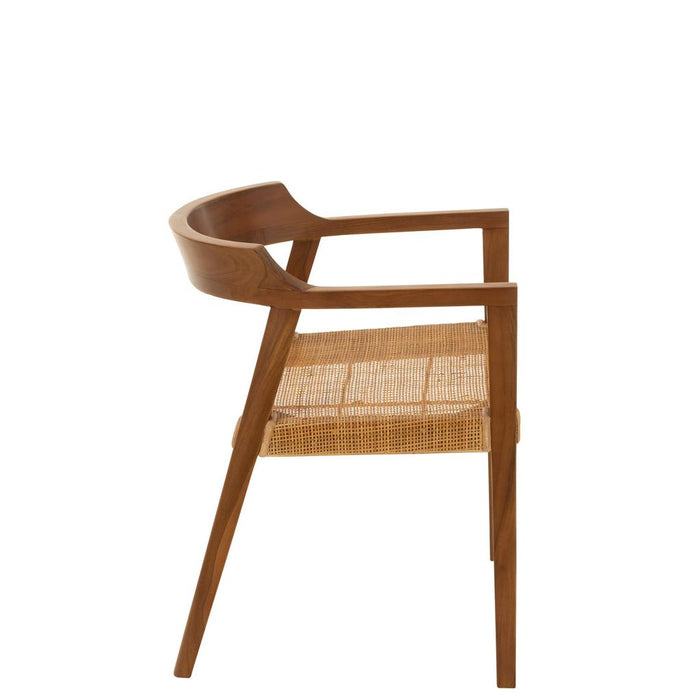 Eetkamerstoel Bruin Teakhout Vierkant 55 cm-Eetkamerstoelen-J-Line