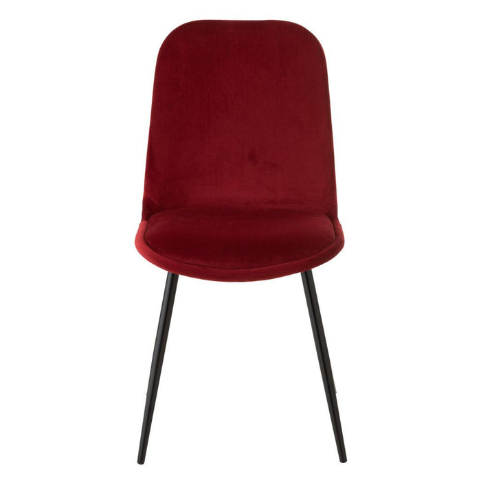 Eetkamerstoel Burgundy Stof 44 cm 44.5x46.5x86 cm-Eetkamerstoelen-J-Line