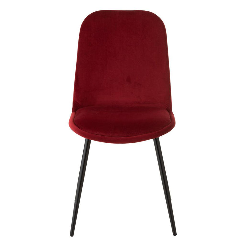 Eetkamerstoel Burgundy Stof 44 cm 44.5x46.5x86 cm-Eetkamerstoelen-J-Line