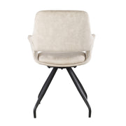Eetkamerstoel Capp Beige Fluweel Draaibaar 61 cm 61x61x88 cm-Eetkamerstoelen-Livingfurn