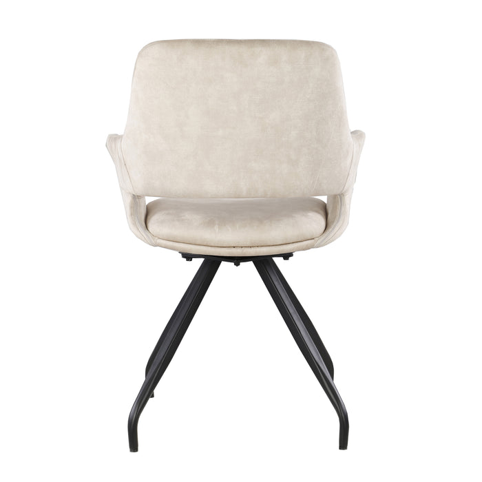 Eetkamerstoel Capp Beige Fluweel Draaibaar 61 cm 61x61x88 cm-Eetkamerstoelen-Livingfurn
