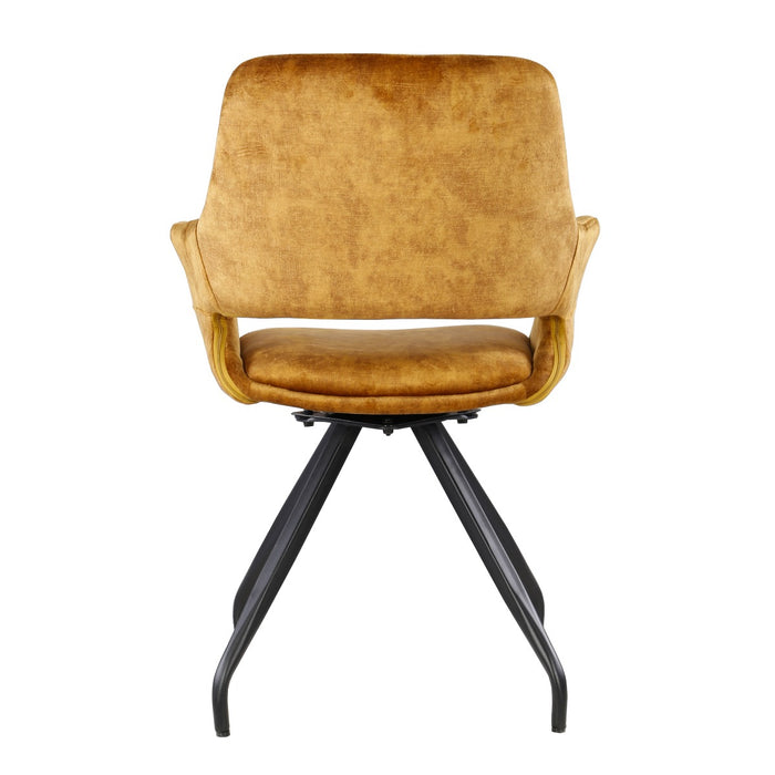 Eetkamerstoel Capp Oker Fluweel Draaibaar 61 cm-Eetkamerstoelen-Livingfurn