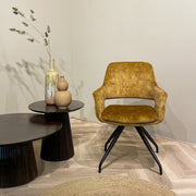 Eetkamerstoel Capp Oker Fluweel Draaibaar 61 cm-Eetkamerstoelen-Livingfurn