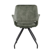 Eetkamerstoel Capp Olijfgroen Fluweel Draaibaar 61 cm-Eetkamerstoelen-Livingfurn