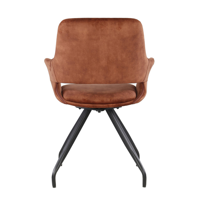 Eetkamerstoel Capp Roestbruin Fluweel Draaibaar 61 cm 61x61x88 cm-Eetkamerstoelen-Livingfurn